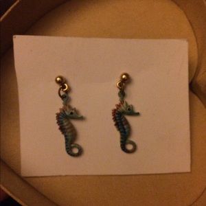 Pair of vintage seahorse earrings